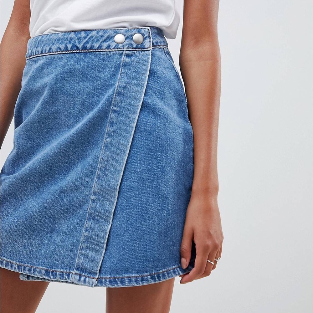 ASOS Denim Wrap Skirt